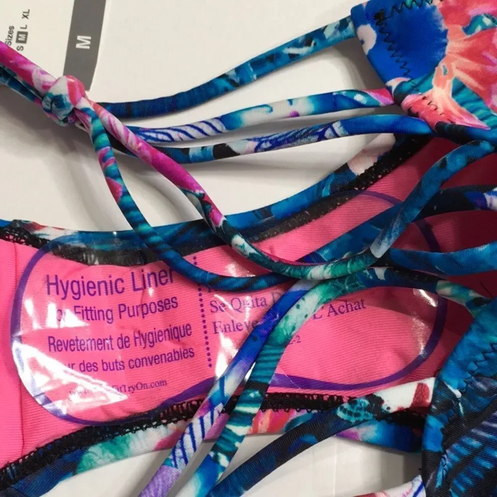 New. Strappy Tropical bra sized bikini set. 34/B-C